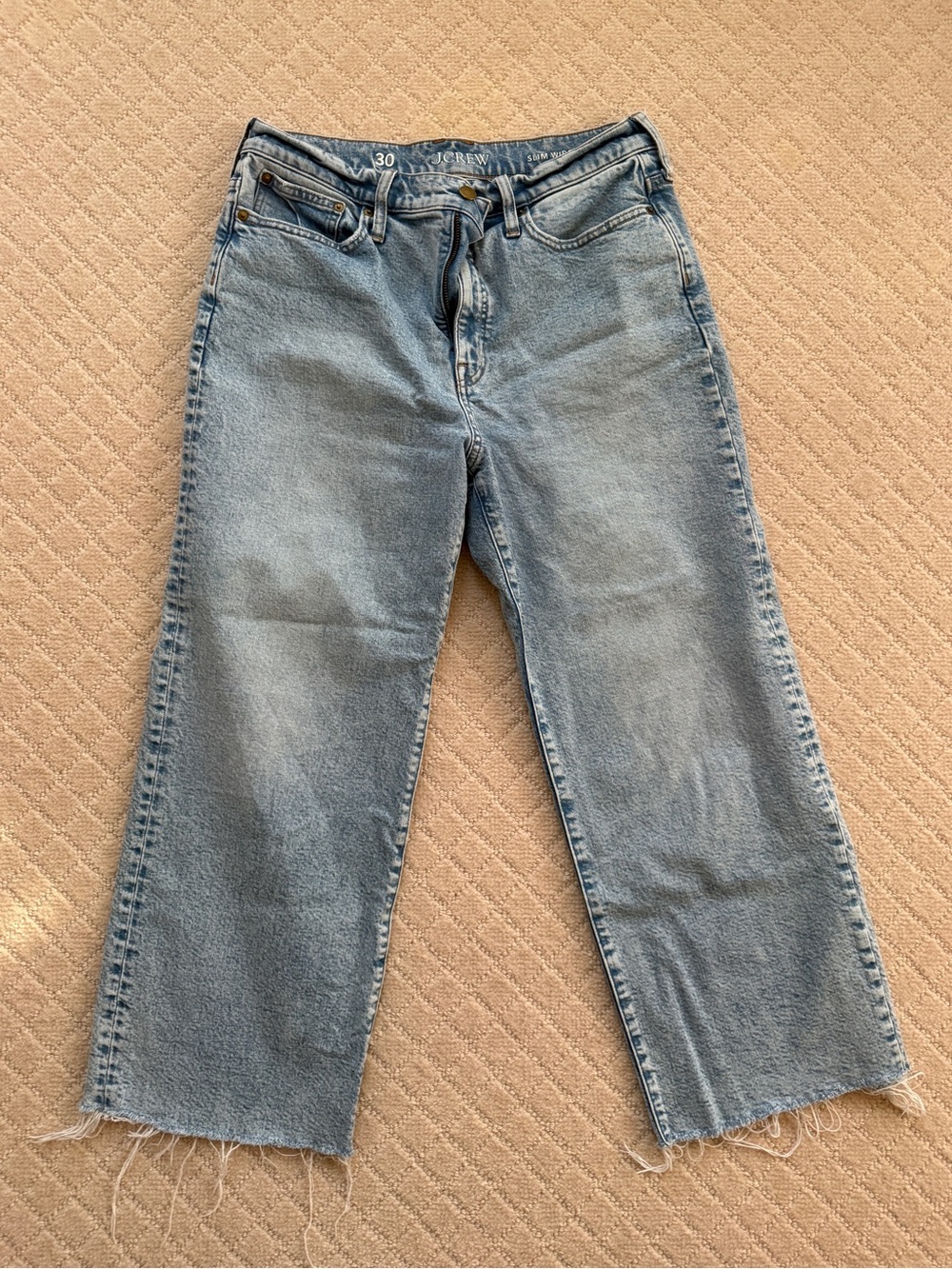 J. Crew Slim Wide Leg Jean, Size 30